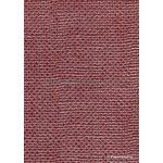 Embossed Burlap Maroon Deep Red Pearlescent A4 handmade, recycled paper