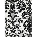 Suede Damask | Black Flocking on White Cotton, Handmade, Recycled A4 Paper | PaperSource
