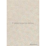 Embossed Floret Ivory Pearlescent A4 handmade recycled paper