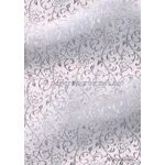 Flat Foil Espalier Baby Pink Silk with Silver foiled design, handmade recycled paper | PaperSource