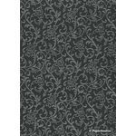 Flat Foil Espalier Black Cotton with Silver foiled design, handmade recycled paper | PaperSource