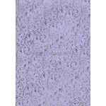 Flat Foil Espalier Pastel Lilac Silk with Silver foiled design, handmade recycled paper | PaperSource