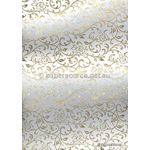 Flat Foil Espalier White Cotton with Gold foiled design, handmade recycled paper | PaperSource