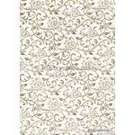 Flat Foil Espalier White Cotton with Gold foiled design, handmade recycled paper | PaperSource