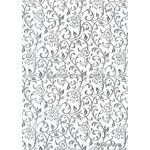 Flat Foil Espalier White Cotton with Silver foiled design, handmade recycled paper | PaperSource