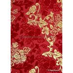 Suede Exotica | Red Cotton with Red Flock and Gold Foil A4 handmade, recycled paper | PaperSource