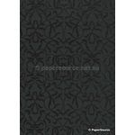 Suede Filigree Black Flocking on Black Cotton, A4 handmade, recycled paper | PaperSource