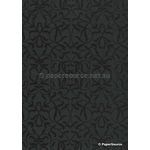 Suede Filigree | Black Flocking on Black Cotton, Handmade, Recycled A4 Paper | PaperSource