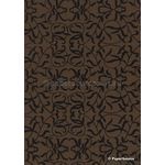 Suede Filigree | Black Flocking on Chocolate Brown Cotton, Handmade, Recycled A4 Paper | PaperSource