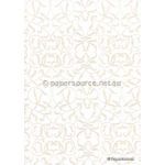 Suede Filigree White Flocking on White Cotton, A4 handmade, recycled paper | PaperSource