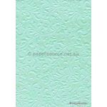 Embossed Gardenia Baby Aqua Pearlescent A4 handmade paper | PaperSource