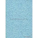 Embossed Gardenia Baby Blue Pearlescent A4 handmade paper | PaperSource