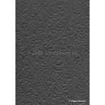 Embossed Gardenia Charcoal Pearlescent A4 handmade paper | PaperSource