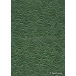 Embossed Gardenia Forest Green Pearlescent A4 handmade paper | PaperSource