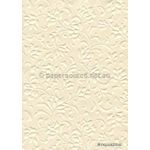 Embossed Gardenia Ivory Matte A4 handmade recycled paper | PaperSource