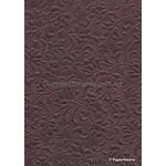 Embossed Gardenia Maroon Pearlescent A4 handmade paper | PaperSource