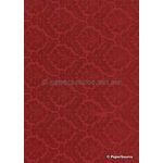Suede Heraldic Red Flocking on Red Cotton, A4 handmade, recycled paper | PaperSource