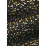 Flat Foil Ivy Black Cotton with Gold Holohram foil, handmade recycled paper | PaperSource