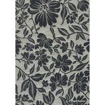 Suede Magnolia | Black Flocking on Metallic Silver Cotton, Handmade, Recycled A4 Paper | PaperSource