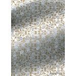 Chiffon Print | Curly Heart White Chiffon with Gold Floral Heart Pattern with Silver Glitter highlights, A4 - curled | PaperSource