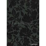 Chiffon Magnolia Black Flock on Black Chiffon, A4 fabric | PaperSource