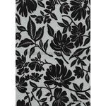Chiffon Flock | Magnolia Silver Chiffon with Black Flocked Floral Print, A4 120gsm | PaperSource