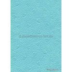 Handmade Embossed Paper - Pebble Heart Aqua Blue Matte A4 Sheets