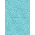 Handmade Embossed Paper - Pebble Heart Aqua Blue Matte A4 Sheets