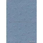 Handmade Embossed Paper - Pebble Heart Dusty Blue Matte A4 Sheets