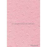 Handmade Embossed Paper - Pebble Heart Dusty Pink Matte A4 Sheets