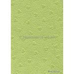 Handmade Embossed Paper - Pebble Heart Lime Matte A4 Sheets