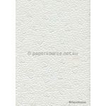 Handmade Embossed Paper - Pebble Heart White Matte A4 Sheets