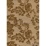 Suede Peony | Caramel Brown Flocking on Metallic Mink Cotton, Handmade, Recycled A4 Paper | PaperSource