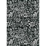 Patterned | Posie Black with Silver Floral design, silk-screened on handmade, recycled A4 smooth cotton paper | PaperSource