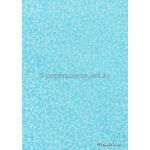 Suede Rococo | White Flocked Swirl design on Aqua Blue Cotton, Handmade, Recycled A4 Paper | PaperSource
