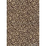 Suede | Rococo Chocolate Brown Flock on Mink Metallic Cotton Handmade, Recycled A4 Paper | PaperSource