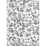 Flat Foil Sakura Cherry Blossom | Silver Foil on White Matte Cotton A4 handmade recycled paper | PaperSource