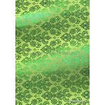 Flat Foil Small Crest | Green Foil on Lime Green Matte Cotton handmade recycled A4 paper-curled | PaperSource