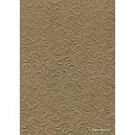 Embossed Sunflower Dark Beige Matte A4 handmade recycled paper