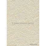 Embossed Sunflower Opal Ivory Cream Pearlescent A4 handmade recycled paper