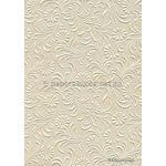 Embossed Sunflower Opal Ivory Cream Pearlescent A4 handmade recycled paper