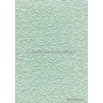Embossed Sunflower Pastel Green Mint Matte A4 handmade recycled paper