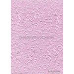 Embossed Sunflower Pastel Pink Matte A4 handmade recycled paper