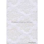 Suede | Tradition White Flocked design on White Cotton Matte Handmade, Recycled Paper | PaperSource