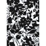 Suede Tropical | Black Flocked Floral design on White Matte Cotton Handmade, Recycled A4 Paper | PaperSource