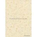 Suede Tulip | Ivory Flocked Floral design on Ivory Matte Cotton Handmade, Recycled A4 Paper | PaperSource