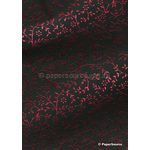 Flat Foil Wandering Vine | Red Foil on Black Matte Cotton A4 handmade recycled paper | PaperSource