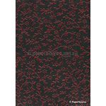 Flat Foil Wandering Vine | Red Foil on Black Matte Cotton A4 handmade recycled paper | PaperSource