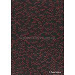 Flat Foil Wandering Vine | Red Foil on Black Matte Cotton A4 handmade recycled paper | PaperSource