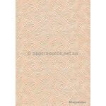 Embossed Wave Apricot Pearlescent A4 handmade, recycled paper